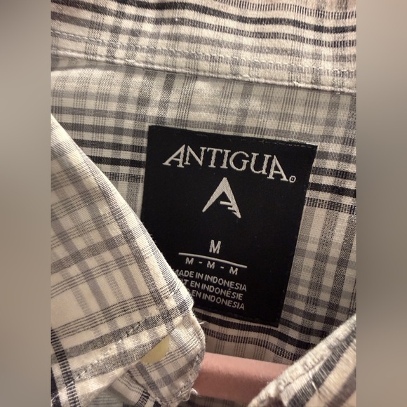 Las Vegas Raiders Antigua Plaid Button Down Shirt Mens Medium NWT NFL Licensed - Picture 5 of 8